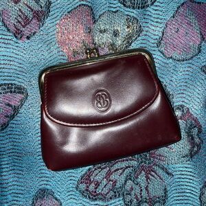 Vintage Buxton Genuine Leather Coin Purse Burgundy